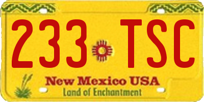 NM license plate 233TSC