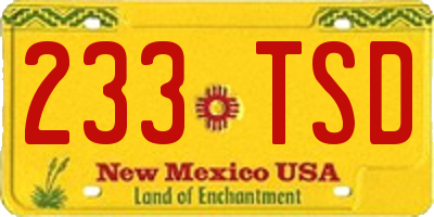 NM license plate 233TSD