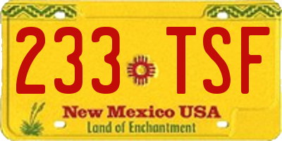 NM license plate 233TSF