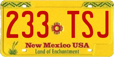 NM license plate 233TSJ