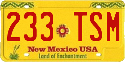 NM license plate 233TSM