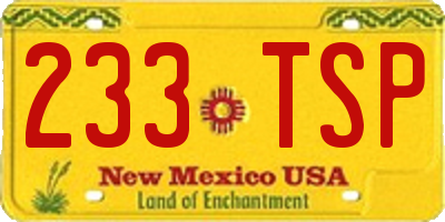 NM license plate 233TSP