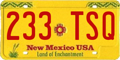 NM license plate 233TSQ