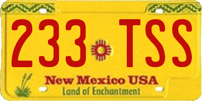 NM license plate 233TSS
