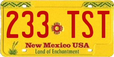 NM license plate 233TST