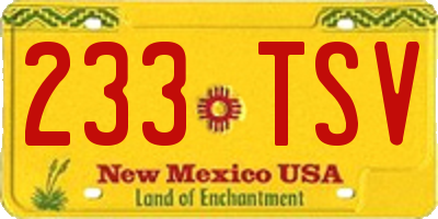 NM license plate 233TSV