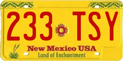 NM license plate 233TSY