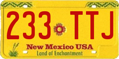 NM license plate 233TTJ