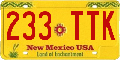 NM license plate 233TTK