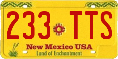NM license plate 233TTS