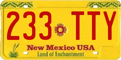 NM license plate 233TTY