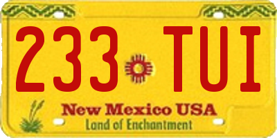NM license plate 233TUI