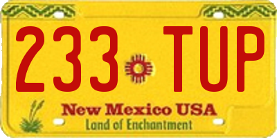 NM license plate 233TUP