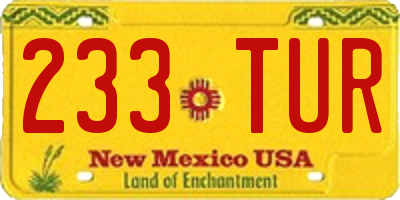 NM license plate 233TUR