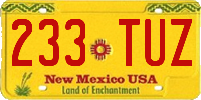 NM license plate 233TUZ