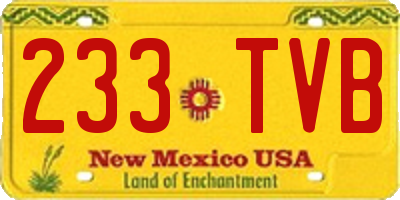NM license plate 233TVB