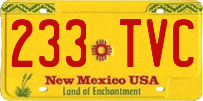 NM license plate 233TVC