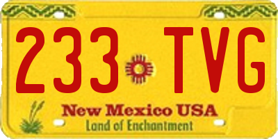 NM license plate 233TVG