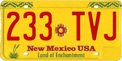 NM license plate 233TVJ