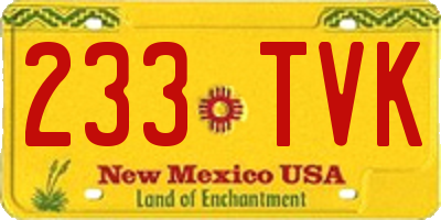 NM license plate 233TVK
