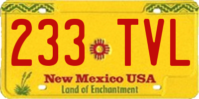 NM license plate 233TVL