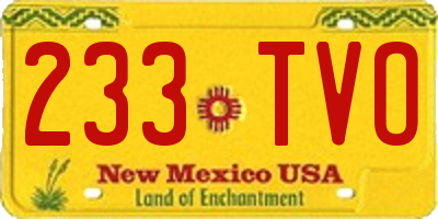 NM license plate 233TVO
