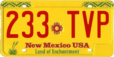 NM license plate 233TVP