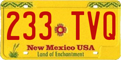 NM license plate 233TVQ