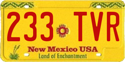 NM license plate 233TVR