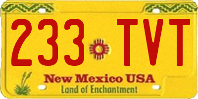 NM license plate 233TVT