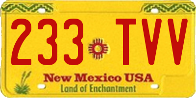 NM license plate 233TVV