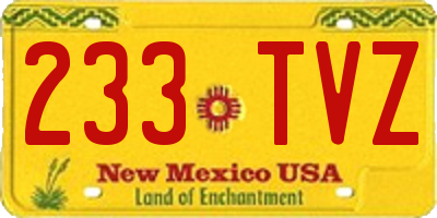 NM license plate 233TVZ