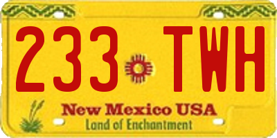 NM license plate 233TWH