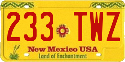 NM license plate 233TWZ