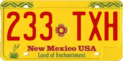 NM license plate 233TXH