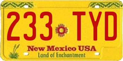 NM license plate 233TYD