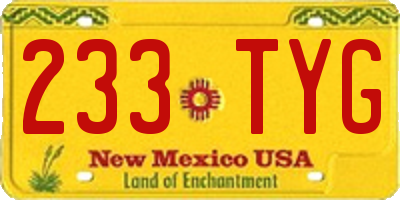 NM license plate 233TYG