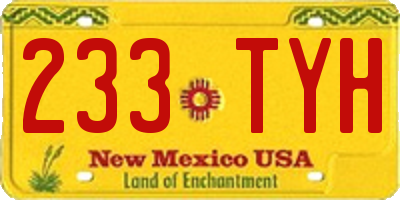 NM license plate 233TYH