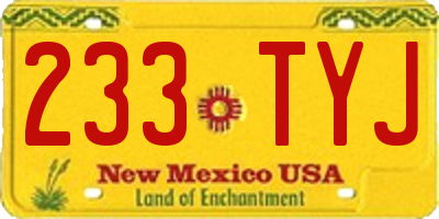 NM license plate 233TYJ