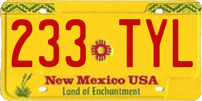 NM license plate 233TYL