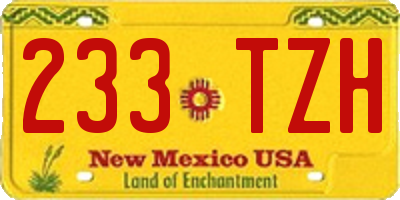NM license plate 233TZH