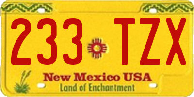 NM license plate 233TZX