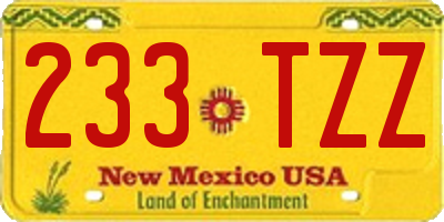 NM license plate 233TZZ