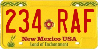 NM license plate 234RAF