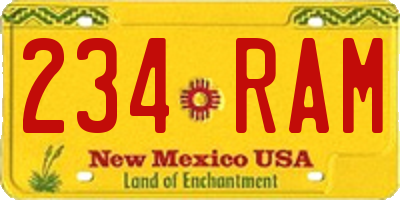 NM license plate 234RAM