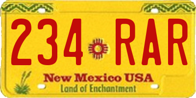 NM license plate 234RAR
