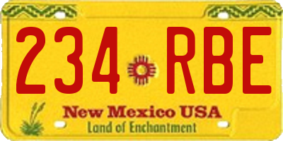 NM license plate 234RBE