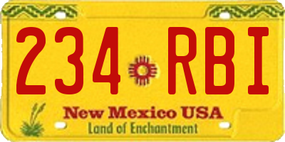 NM license plate 234RBI