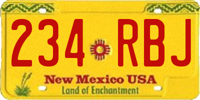 NM license plate 234RBJ