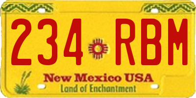NM license plate 234RBM